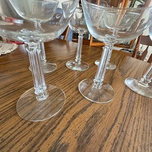 Vintage square stemmed champagne, glasses set of six